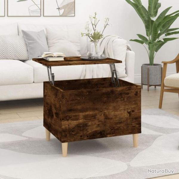 Table basse Chne fum 60x44,5x45 cm Bois d'ingnierie