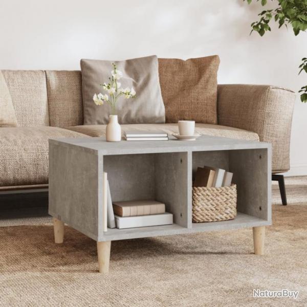 Table basse Gris bton 60x50x36,5 cm Bois d'ingnierie