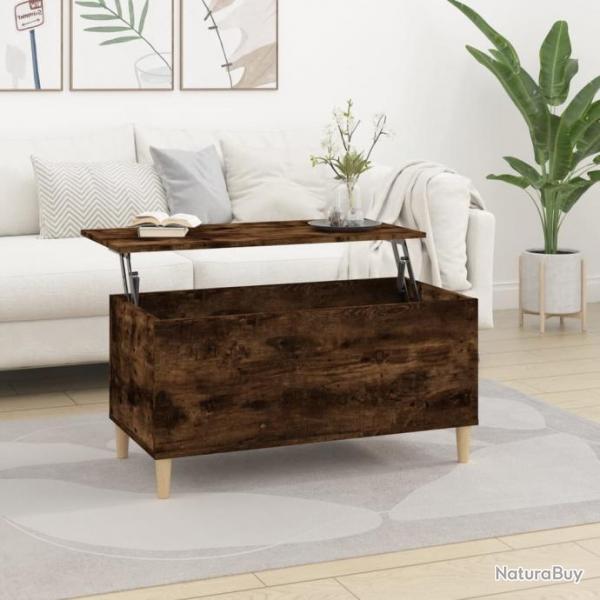 Table basse Chne fum 90x44,5x45 cm Bois d'ingnierie