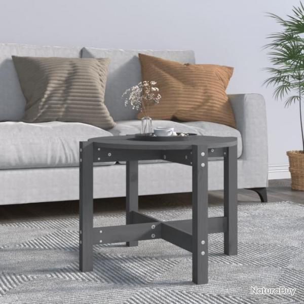 Table basse Gris  62,5x45 cm Bois massif de pin