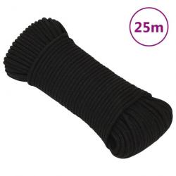 Corde de travail Noir 3 mm 25 m Polyester