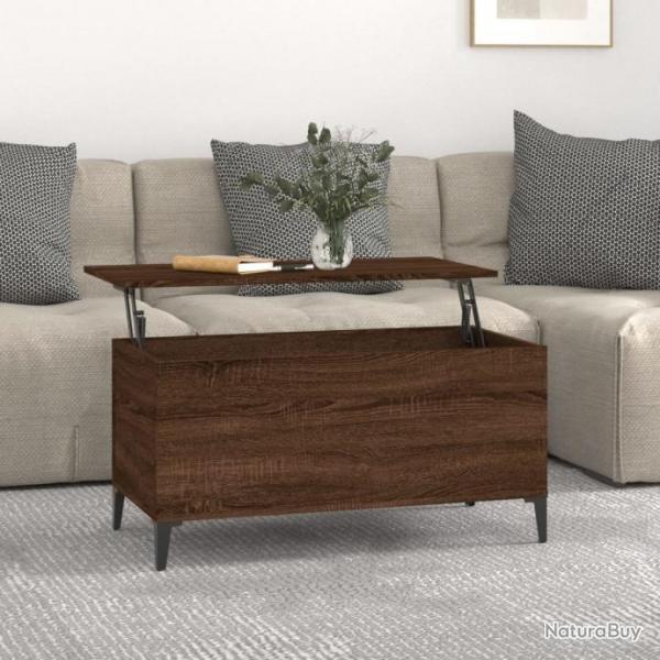 Table basse Chne marron 90x44,5x45 cm Bois d'ingnierie