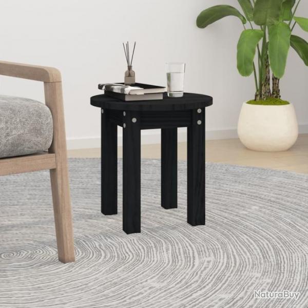 Table basse Noir  35x35 cm Bois massif de pin