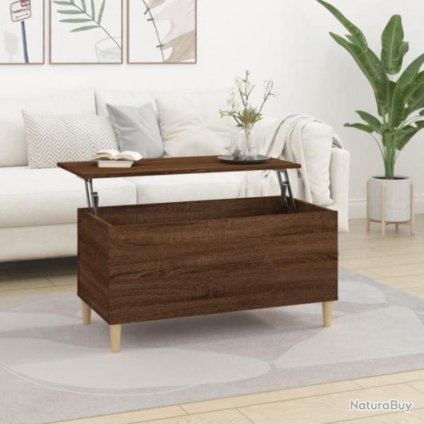 Table basse Chne marron 90x44,5x45 cm Bois d'ingnierie