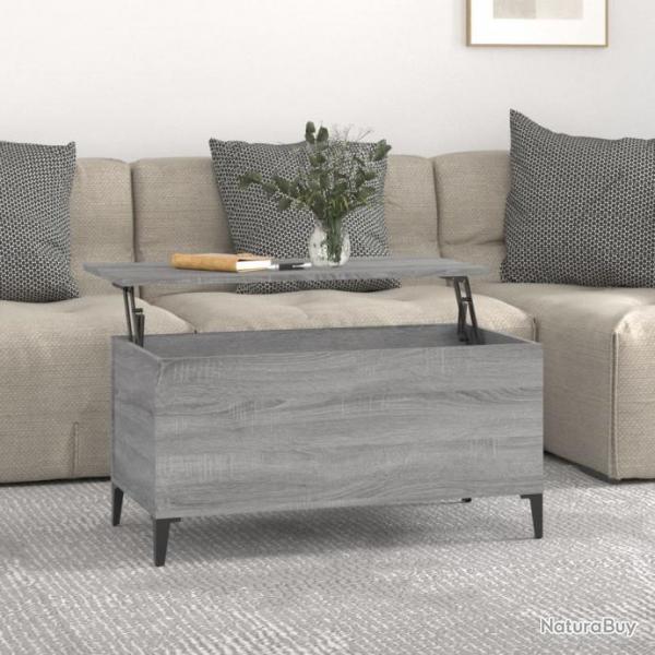 Table basse Sonoma gris 90x44,5x45 cm Bois d'ingnierie