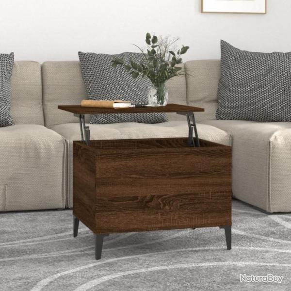 Table basse Chne marron 60x44,5x45 cm Bois d'ingnierie