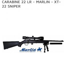 Le pack marlin  xt22 lr avec le bipied ,silencieux lunette  3-9/40  monté livre  fourreau tiré 100 c