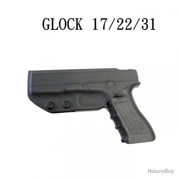 tui Tactique de Ceinture pour Glock 17, 22, 31 Holster Droitier Pistolet Arme  Feu Noir Chasse