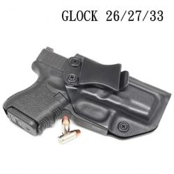 Étui Tactique de Ceinture pour Glock 26, 27, 33 Holster Droitier Pistolet Arme à Feu Noir Chasse