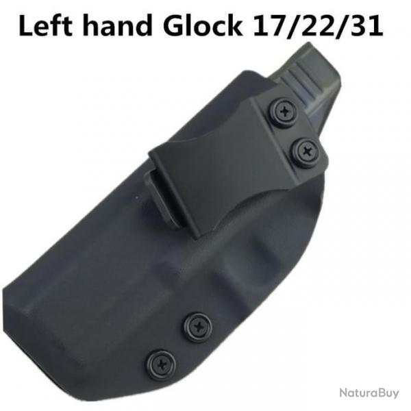tui Tactique de Ceinture pour Glock 17, 22, 31 Holster Gaucher Pistolet Arme  Feu Noir Chasse