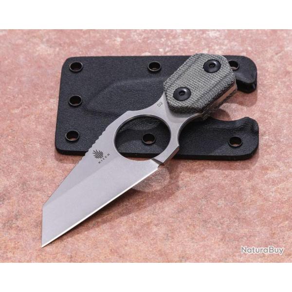 Couteau de Cou Kizer Variable Wharncliffe Lame Acier D2 Manche Micarta Etui Kydex KI1052A1