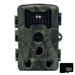 Caméra de chasse Infrarouge, détecteur de mouvements, carte 32Gb, 1080P HD, étanche, Vision nocturne