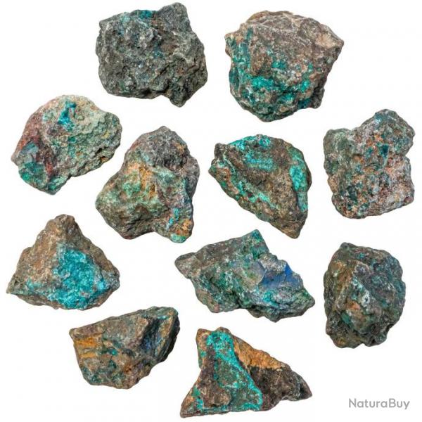 Pierres brutes dioptase - 3  5 cm - Lot de 2