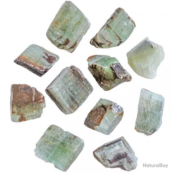 Pierres brutes calcite verte - 3  5 cm - Lot de 3