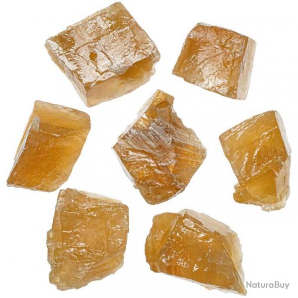 Pierres brutes calcite miel - 4  6 cm - Lot de 2