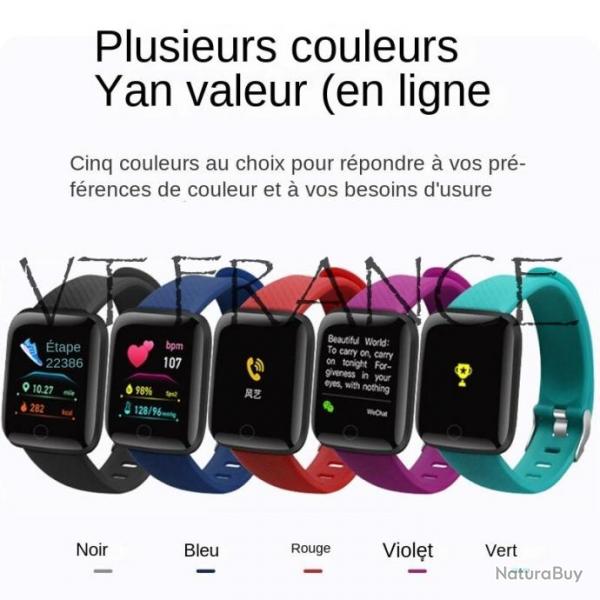 Montre Connectee Bluetooth Android iOs, Couleur: Violet