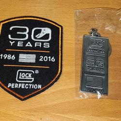 Patch et porte-clé GLOCK USA anniversaire 30 ans (séries limitées) 1986-2016 rares ! écusson collect