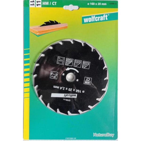 Lame De Scie Circulaire 160mm Wolfcraft Ref 6368000