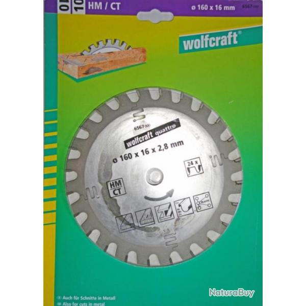 Lame De Scie Circulaire 160mm Wolfcraft Ref 6567000