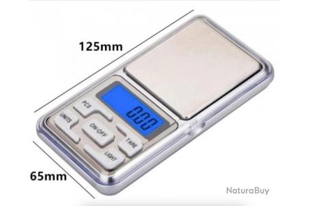 Balance électronique de poche - 500 g - 0,05 g / 200 g - 62 x 54 mm - Étui  en cuir synthétique