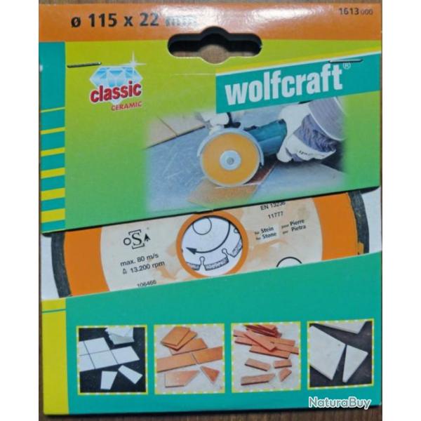 Disque a tronconner diamtre 115 Wolfcraft Ref 1613000