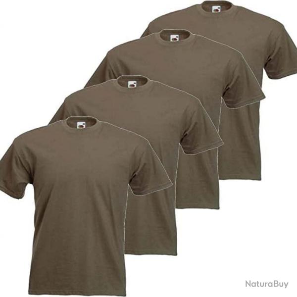 Lot de 4 tee-shirt de chasse - Vert arme - 100% coton