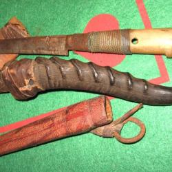 dague berbere avec etui cuir lame de 140 mm + ebauche avec etui