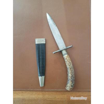 Couteau de chasse superbe fabrication allemande; bois de cerf