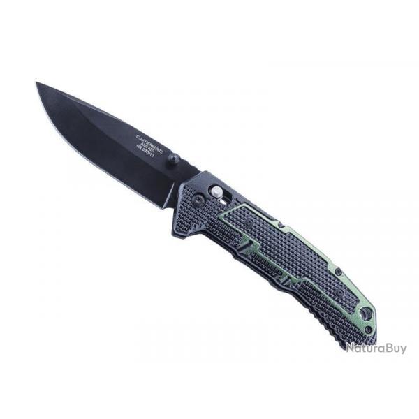 COUTEAU HERBERTZ ALU NOIR/VERT 13CM INOX