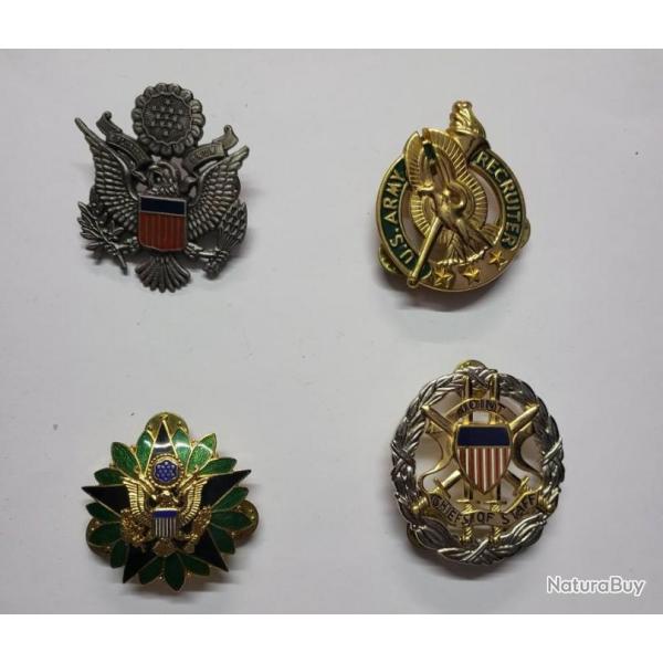 Lot de 4 badges/ insignes tat Unis Identification du personnel de l'arme des tats-Unisinsigne o