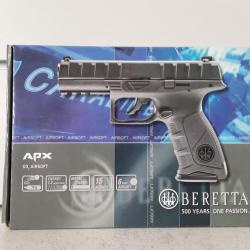 9609 PISTOLET AIRSOFT BERETTA APX 1,3 JOULES  6MM CO2 NEUF