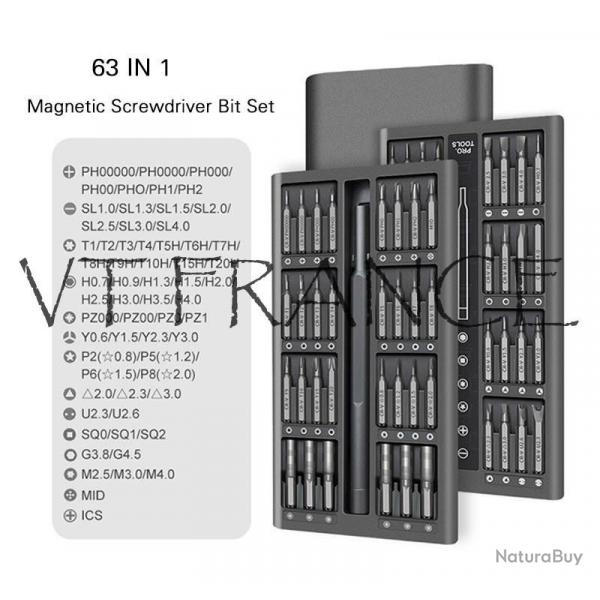 Kit Mini Tournevis Pro de Precision, Modele: 63pcs