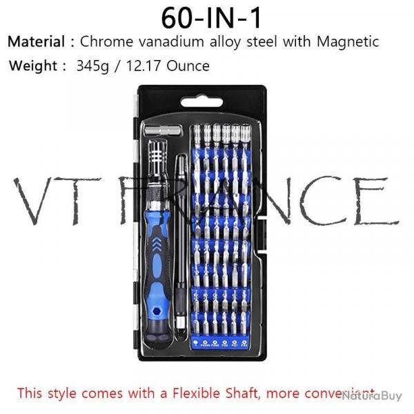 Kit Mini Tournevis Pro de Precision, Modele: 60pcs