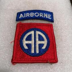 Patch armée US 82nd AIRBORNE DIVISION avec le tab AIRBORNE ORIGINAL 2