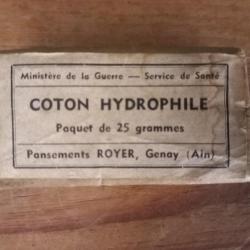 ancien paquet coton hydrophile  médical Français