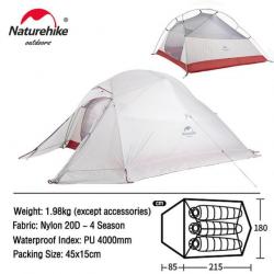 Tente de Camping Imperméable Ultra Légère 3 Personnes Facile Pratique 4 saisons Haute Qualité