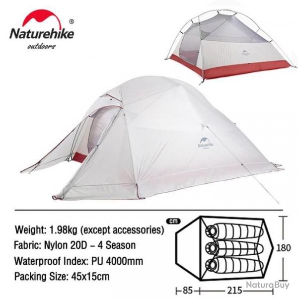 Tente de Camping Impermable Ultra Lgre 3 Personnes Facile Pratique 4 saisons Haute Qualit