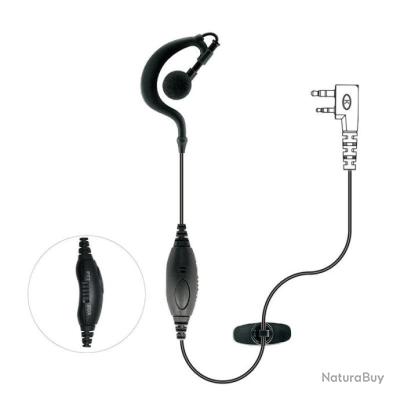 Écouteur Tour D’Oreille G Souple Jack 3,5 Mm – Mono Écoute Seulement – Casque Sport Sécurité Radio Talkie-Walkie