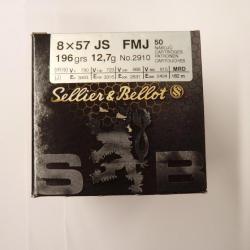 SELLIER & BELLOT Cal.8x57JS FMJ 196grs / 12,7g BOITE DE 50