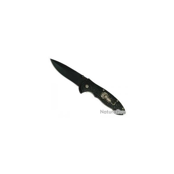 BEL369 COUTEAU CROSSNAR SCOPRION NOIR NEUF