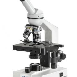 Kern - Microscope à lumière transmise OBS-1 monoculaire WF 10x/Ø 18 mm revolver à 4 objectifs avec p