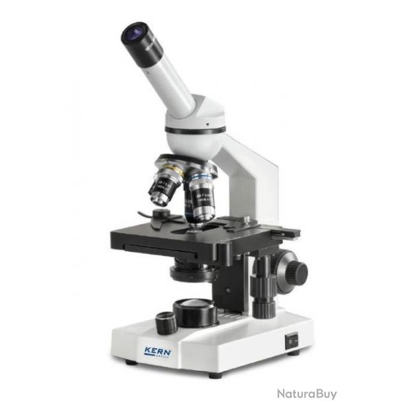 Kern - Microscope  lumire transmise OBS-1 monoculaire WF 10x/ 18 mm revolver  4 objectifs avec p
