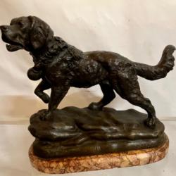 Clovis Masson berger des Pyrénées sculpture en bronze chien