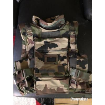 Housse Gilet Pare Balles Militaire Otan Camou Avec Protection Gorge Et