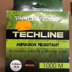 Prowess Techline Abrasion 0.38mm 18lb Brown 1000m