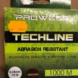 Prowess Techline Abrasion 0.35mm 15lb Brown 1000m