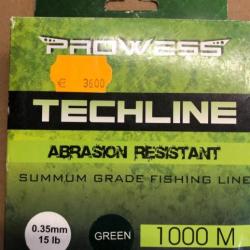 Prowess Techline Abrasion 0.35mm 15lb Green 1000m