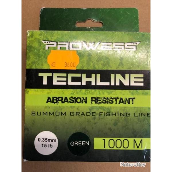 Prowess Techline Abrasion 0.35mm 15lb Green 1000m