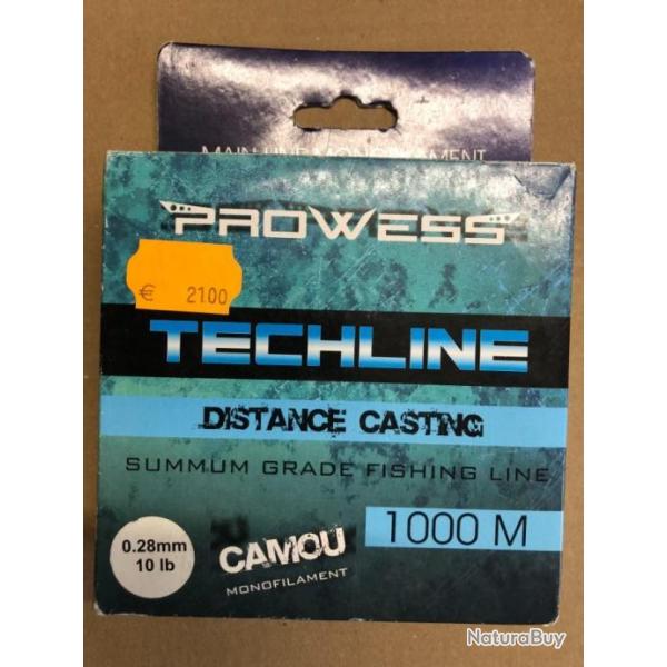 Prowess Techline Distance casting 0.28mm 10lb Camou 1000m