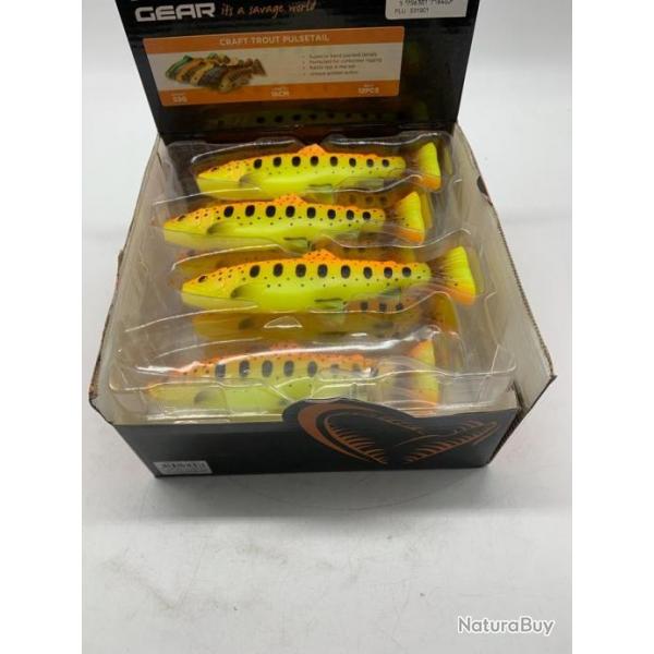 Leurre de pche souple Savage Gear Craft trout pulsetail 16cm jaune